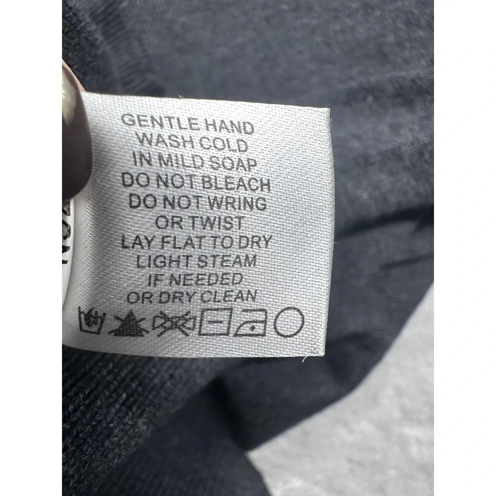 Orvis Sweater Mens Large Charcoal Gray Silk Cashmere Crewneck Knit Pullover